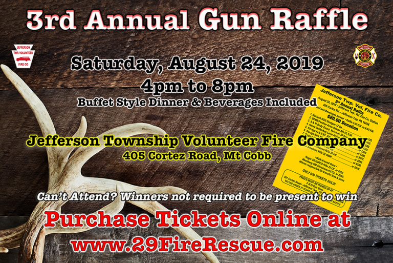 Gun Raffle 2019 sized Jefferson Township Volunteer Fire Company