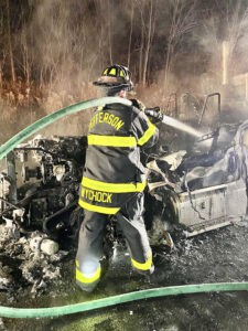 Engine 29 Assists with Roaring Brook Township Tractor Trailer Fire