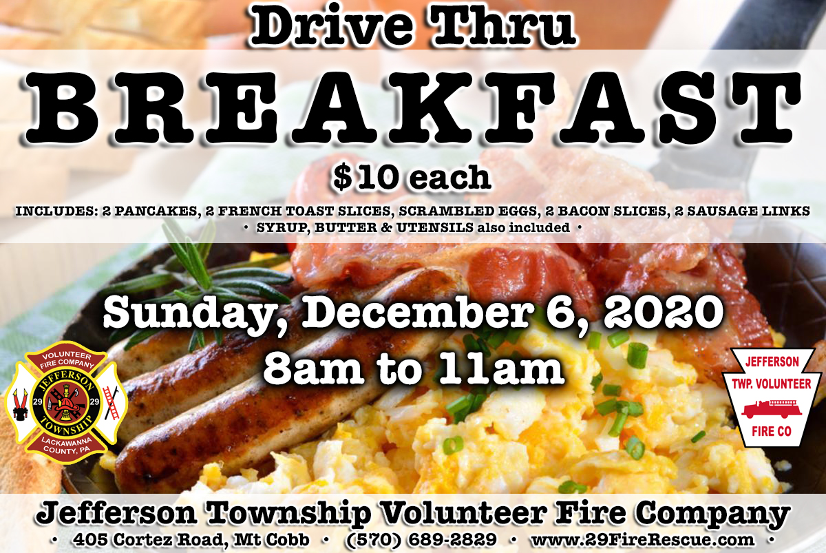 CANCELED – Breakfast: Takeout / Drive Thru – Jefferson Township