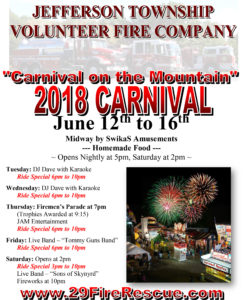 Carnival on the Mountain - 2018 @ Jefferson Township Fire Company | Mount Cobb | Pennsylvania | United States