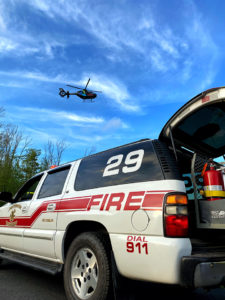 Rescue 29 Assists with Helicopter Landing Zone